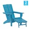 Flash Furniture Blue Adirondack Chairs with Ottoman-Cupholder, 2PK 2-LE-HMP-1045-110-BL-GG - alternate 9